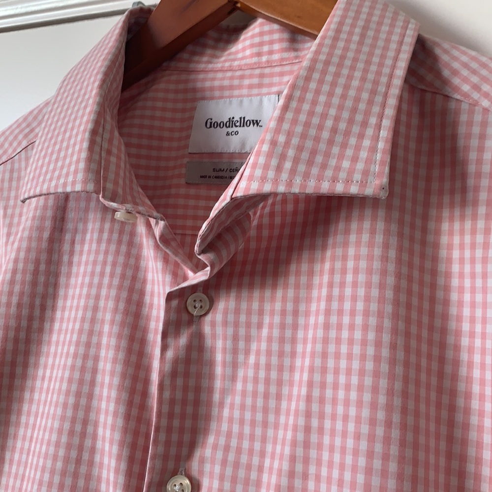 Goodfellow & Co. Pink Gingham Button Down Shirt - Picture 2 of 5